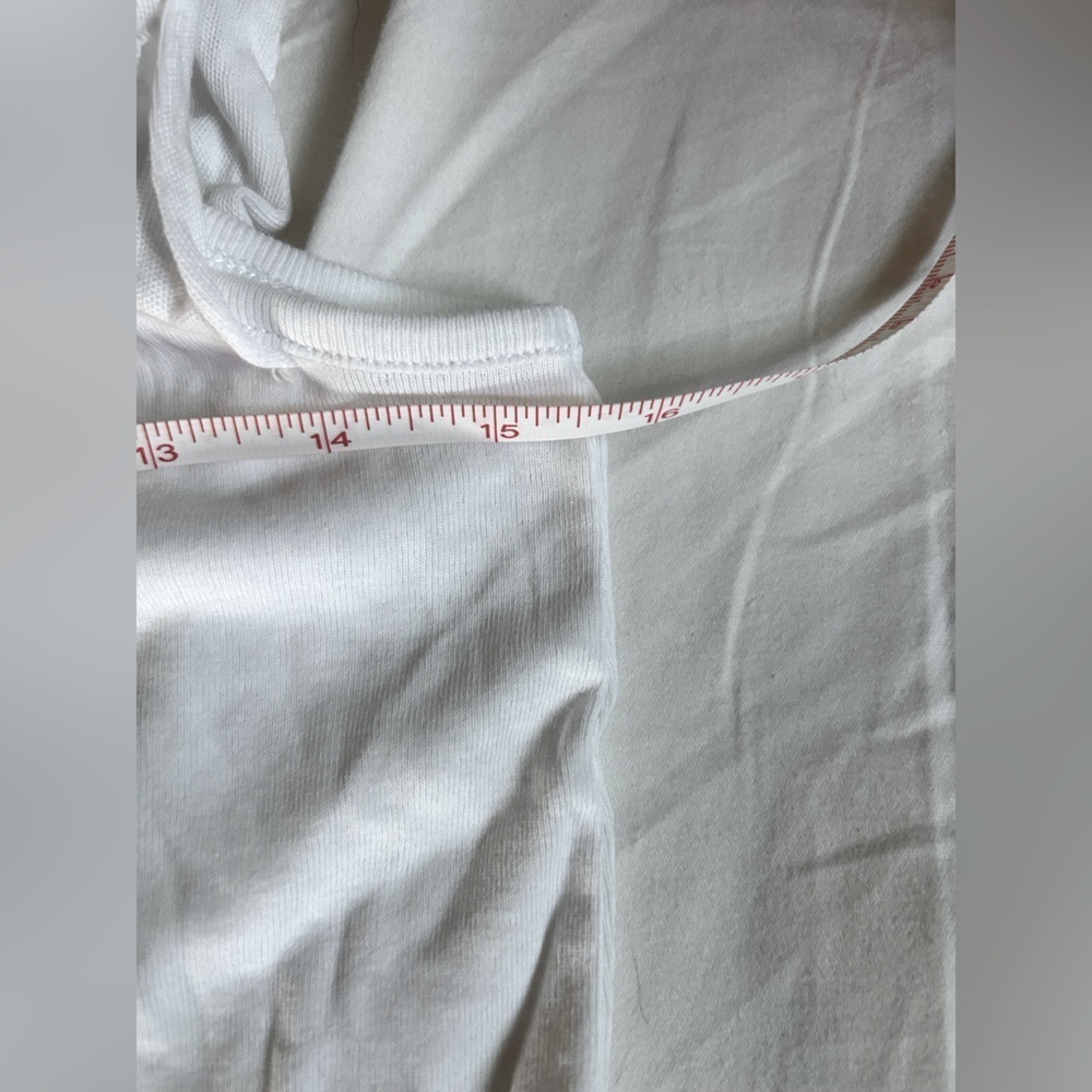Chaser Baby Rib Ruffle Criss Cross Cami NWOT White - Picture 5 of 6